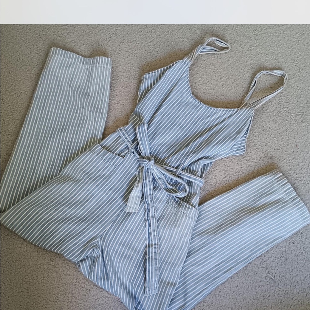 Rewash Blue and White Striped Jumpsuit